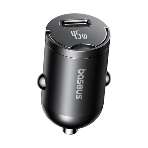 ⁨Ładowarka samochodowa USB-C z kablem USB-C 45W 1m - czarna⁩ w sklepie Wasserman.eu