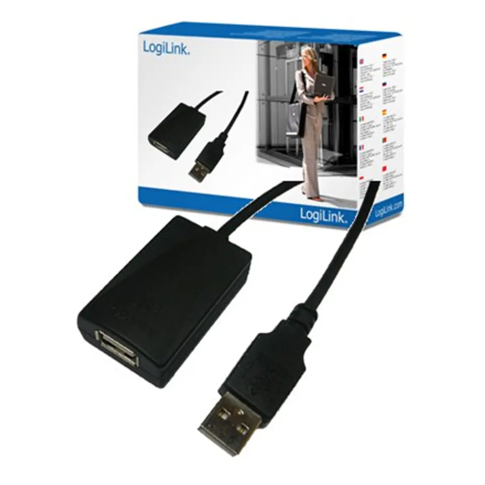 ⁨Logilink | USB extension cable | Female | 4 pin USB Type A | Male | Black | 4 pin USB Type A | 5 m⁩ w sklepie Wasserman.eu