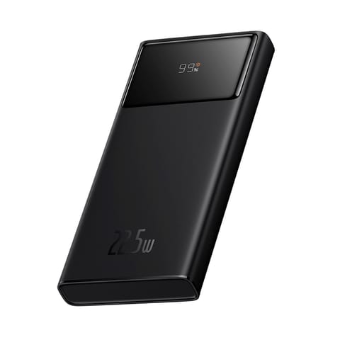 ⁨Powerbank 10000mAh USB-A USB-C z wyświetlaczem kablem 22.5W - czarny⁩ w sklepie Wasserman.eu