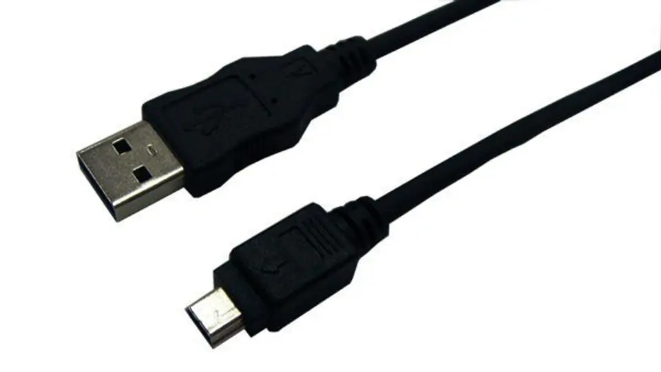⁨Logilink USB MINI-B 5-pin 180 Cert 1.8m Mini-USB B, USB A, 1.8 m, Black⁩ at Wasserman.eu