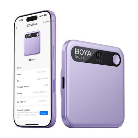 ⁨Rejestrator głosu z transkrypcją AI 64GB 610mAh - fioletowy⁩ w sklepie Wasserman.eu