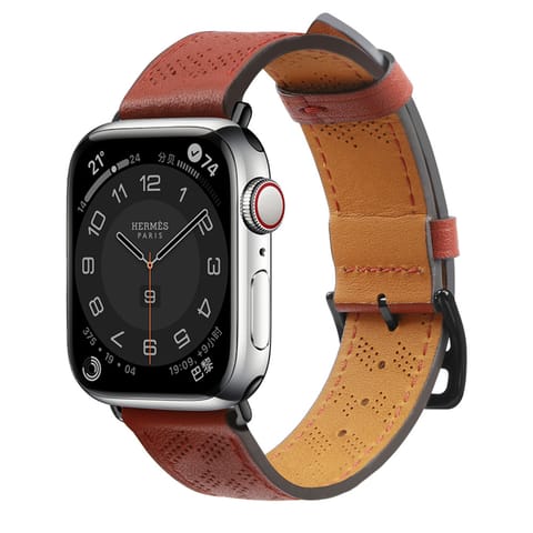 Pasek skórzany opaska bransoleta do Apple Watch 38 / 40 / 41 mm - czerwony w sklepie Wasserman.eu