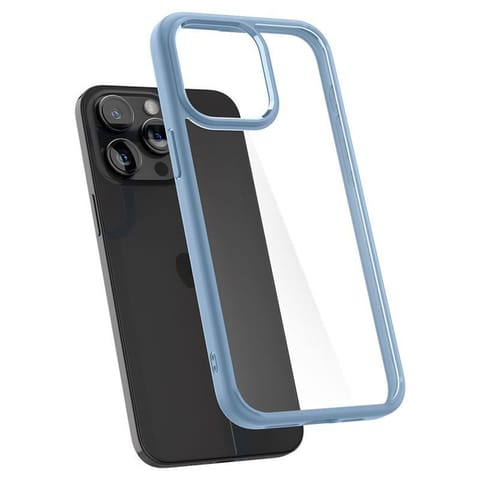 Etui pokrowiec na iPhone 15 Pro Max Crystal Hybrid - przezroczysto niebieski w sklepie Wasserman.eu