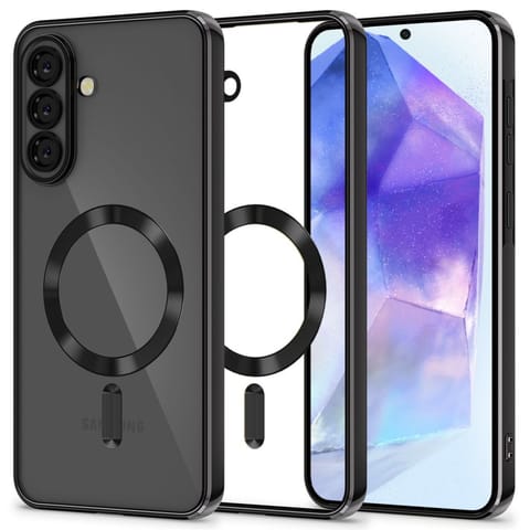 ⁨Etui pokrowiec na Samsung Galaxy A56 5G MagFlex MagSafe - przezroczysto czarny⁩ w sklepie Wasserman.eu