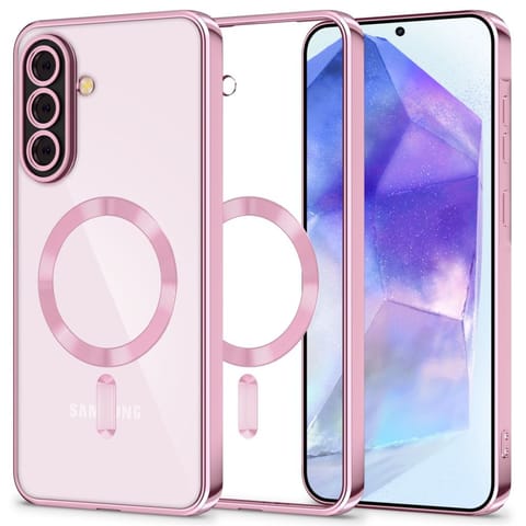 ⁨Etui pokrowiec na Samsung Galaxy A56 5G MagFlex MagSafe - przezroczysto różowy⁩ w sklepie Wasserman.eu