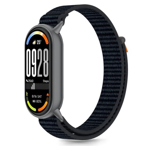 ⁨Pasek na Xiaomi Smart Band 8 / 9 / 10 / NFC Nylon Pro - czarno pomarańczowy⁩ w sklepie Wasserman.eu