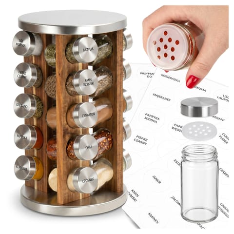 ⁨Stojak na przyprawy ROTOR obrotowy naturalny silver⁩ w sklepie Wasserman.eu
