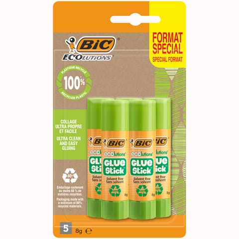 ⁨BIC ECOlustions Glue Stick Klej w Sztyfcie 5 sztuk⁩ w sklepie Wasserman.eu