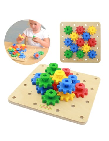 ⁨MASTERKIDZ Koła Zębate Zbuduj Własny Mechanizm Tablica Montessori⁩ w sklepie Wasserman.eu