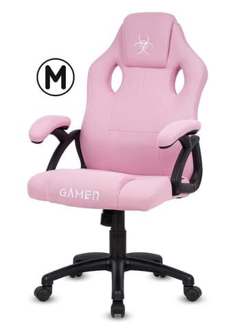 ⁨Fotel obrotowy do biurka CARRERA M FULL PINK FABRIC⁩ w sklepie Wasserman.eu