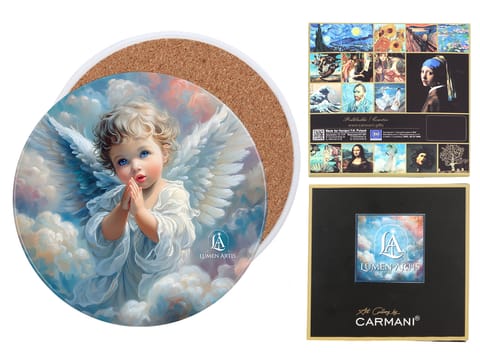 ⁨Podkładka ceramiczna, okrągła - Lumen Artis, Anioły (CARMANI)⁩ w sklepie Wasserman.eu