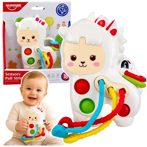 ⁨Zabawka Sensoryczna Dla Malucha Lama Ze Sznurkami Pop-It Koraliki⁩ w sklepie Wasserman.eu