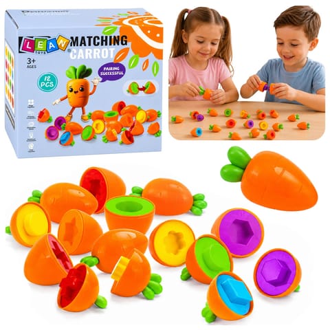 ⁨Sorter Edukacyjny Marchewki Dopasowywanie Kształtów Kolorów 12 szt.⁩ w sklepie Wasserman.eu
