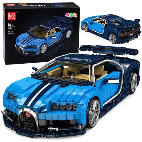 ⁨Klocki Konstrukcyjne Samochód Sportowy Bugatth Niebieski 1212 el.⁩ w sklepie Wasserman.eu