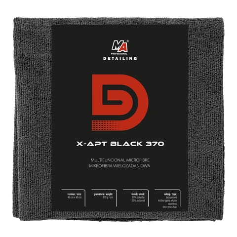 ⁨DETAILER MIKROFIBRA X-APT BLACK 370G/M2 40*40⁩ w sklepie Wasserman.eu