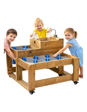 ⁨CLASSIC WORLD EDU Drewniany Stolik Wodny XL Tor Droga Wody z Tamami⁩ w sklepie Wasserman.eu
