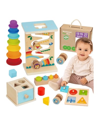 ⁨WOOPIE GREEN Pudełko Box 6w1 13-15m Montessori Edukacyjne Sensoryczne FSC⁩ w sklepie Wasserman.eu