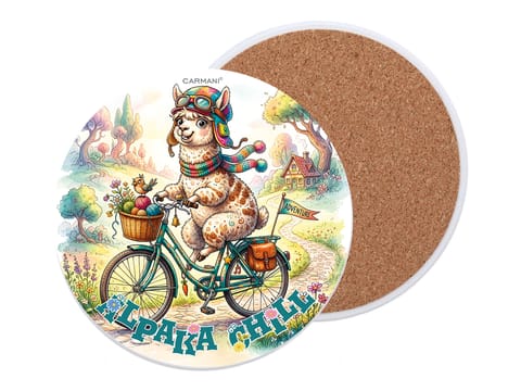 ⁨Podkładka ceramiczna, okrągła - Alpaki (CARMANI)⁩ w sklepie Wasserman.eu