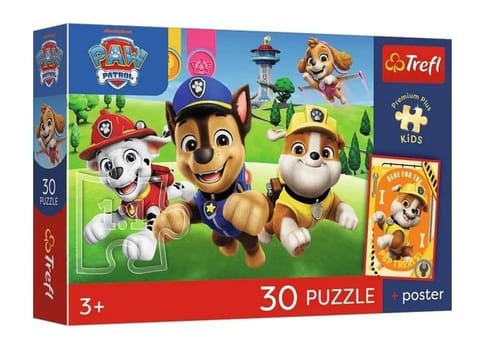 ⁨Puzzle 30 Psi Patrol Psiaki w drodze+plakat TREFL⁩ w sklepie Wasserman.eu