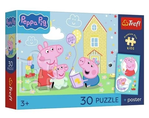⁨Puzzle 30 Świnka Peppa + plakat TREFL⁩ w sklepie Wasserman.eu