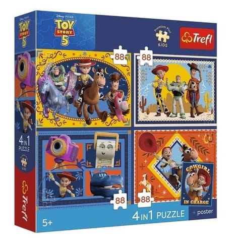 ⁨Puzzle 4w1 Toy Story 5 + plakat TREFL⁩ w sklepie Wasserman.eu