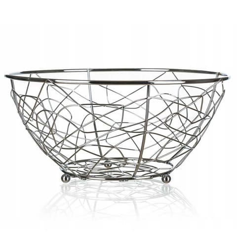 ⁨KOSZYK STALOWY SREBRNY NA OWOCE 23cm BANQUET VANITY⁩ w sklepie Wasserman.eu