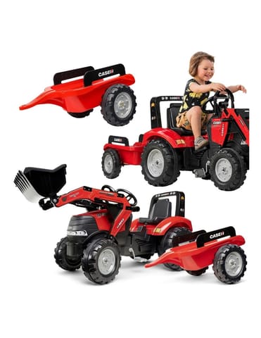 ⁨FALK Traktor Case na Pedały z Łyżką i Przyczepką Czerwony od 3 Lat⁩ w sklepie Wasserman.eu