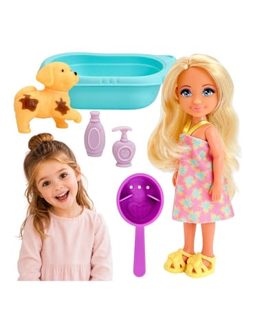 ⁨WOOPIE ROYAL Laleczka z Pieskiem Wanną i Akcesoriami Do Pielęgnacji Pupila⁩ w sklepie Wasserman.eu
