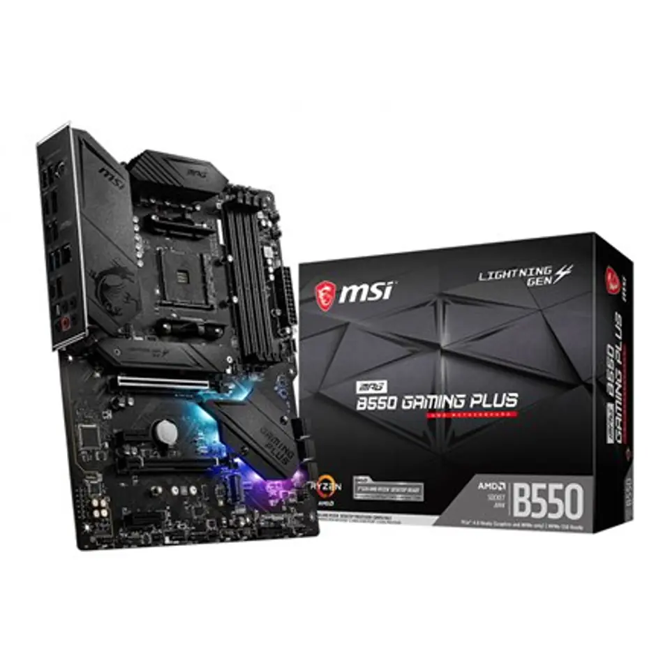 ⁨MSI MPG B550 GAMING PLUS Processor family AMD, Processor socket AM4, DDR4, Memory slots 4, AMD B Chipset, ATX⁩ at Wasserman.eu