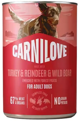 ⁨Carnilove Dog Turkey & Reindeer & Wildboar Adult - indyk, renifer i dzik puszka 400g⁩ w sklepie Wasserman.eu