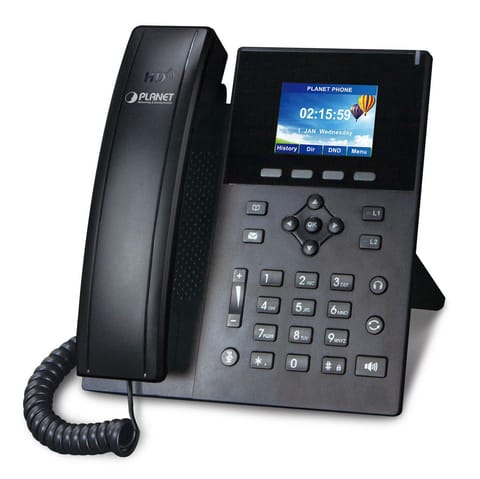 PLANET High Definition Color POE IP phone Black 6 lines LCD at Wasserman.eu