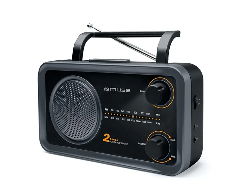 ⁨Muse 2-bands portable radio M-06DS Grey, AUX in⁩ at Wasserman.eu