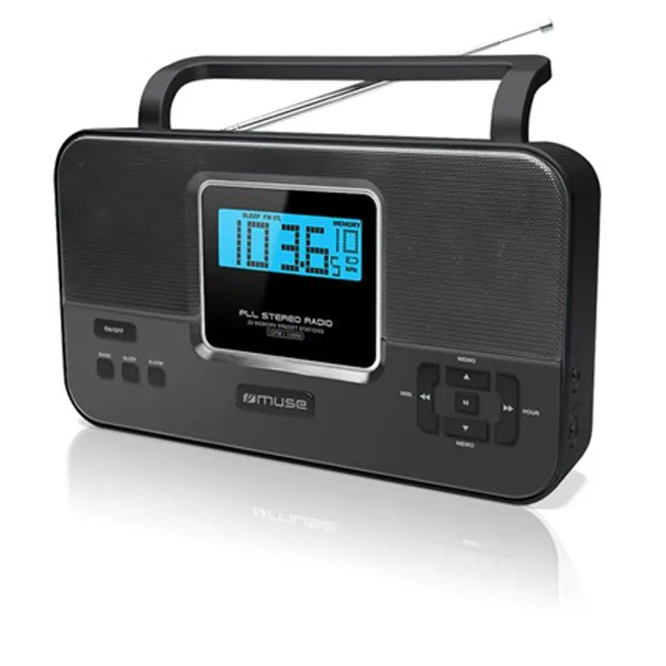 ⁨Muse M-087R Black, 2-band PLL stereo portable radio⁩ at Wasserman.eu