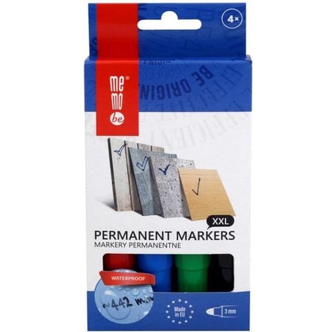 ⁨Marker permanentny M200 końcówka okrągła 3mm 4 kolory MM200-99 MEMOBE⁩ w sklepie Wasserman.eu