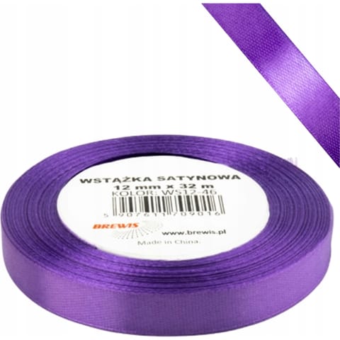 ⁨Wstążka satynowa 12mm/32m WS12-46 orchidea BREWIS⁩ w sklepie Wasserman.eu