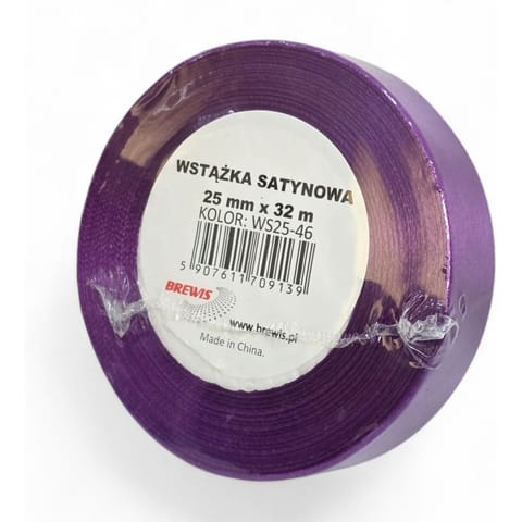 ⁨Wstążka satynowa 25mm/32m WS25-46 orchidea BREWIS⁩ w sklepie Wasserman.eu