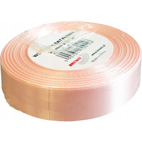 ⁨Wstążka satynowa 25mm/32m WS25-6 morelowy BREWIS⁩ w sklepie Wasserman.eu