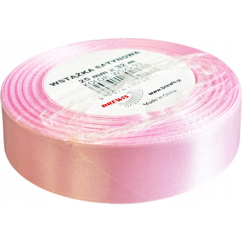 ⁨Wstążka satynowa 25mm/32m WS25-93 dziecięcy różowy BREWIS⁩ w sklepie Wasserman.eu