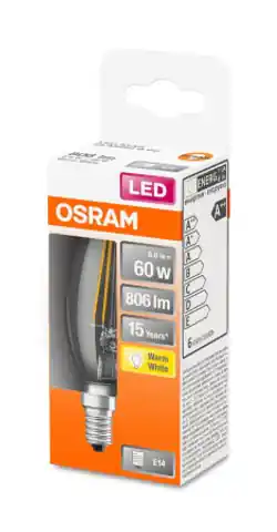 ⁨Osram | Osram Parathom Classic LED Filament 60 non-dim 6W/827 E14 bulb | E14 | 6 W | Warm White⁩ w sklepie Wasserman.eu