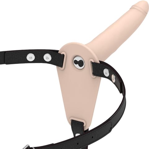 FETISH SUBMISSIVE HARNESS - FLESH SILICONE VIBRATOR 15 CM w sklepie Wasserman.eu