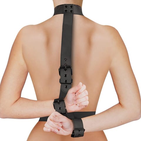 ⁨FETISH SUBMISSIVE BONDAGE - COLLAR & WRIST CUFFS BODY RESTRAINT SET⁩ w sklepie Wasserman.eu