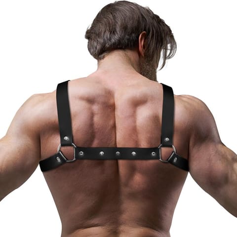 ⁨FETISH SUBMISSIVE ATTITUDE - MENS ADJUSTABLE ECO-LEATHER CROSS CHEST BULLDOG HARNESS⁩ w sklepie Wasserman.eu