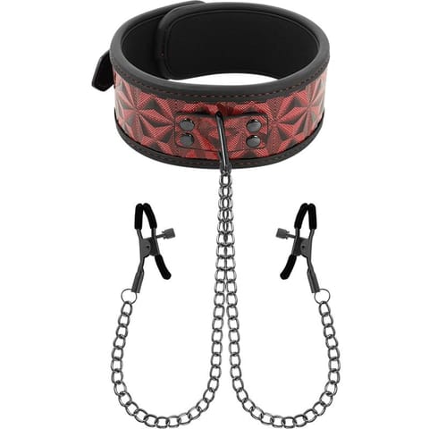 ⁨BEGME - RED EDITION COLLAR WITH NIPPLE CLAMPS WITH NEOPRENE LINING⁩ w sklepie Wasserman.eu