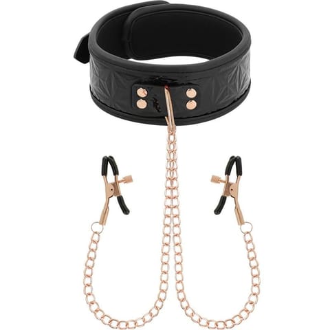 ⁨BEGME - BLACK EDITION COLLAR WITH NIPPLE CLAMPS WITH NEOPRENE LINING⁩ w sklepie Wasserman.eu