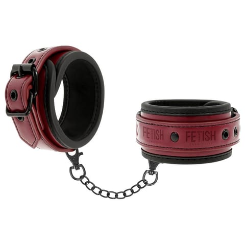 ⁨FETISH SUBMISSIVE DARK ROOM - VEGAN LEATHER HANDCUFFS WITH NEOPRENE LINING⁩ w sklepie Wasserman.eu