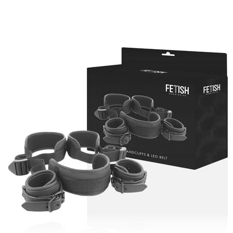 FETISH SUBMISSIVE - OPEN LEGS POSITION WITH NOPRENE LINING HANDCUFFS w sklepie Wasserman.eu