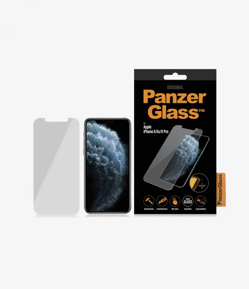 ⁨PanzerGlass 2661 Screen Protector, iPhone, X/XS, Tempered glass, Transparent⁩ w sklepie Wasserman.eu