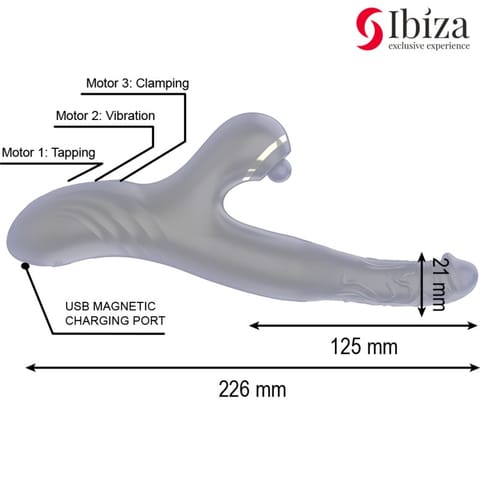 ⁨IBIZA - TWO DRAGONS DOUBLE VIBRATOR BLACK⁩ w sklepie Wasserman.eu