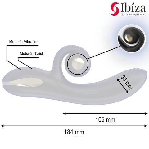 ⁨IBIZA - TWISTER VIBRATOR WITH CURVE STIMULATOR AND VIBRO-ROTATION⁩ w sklepie Wasserman.eu