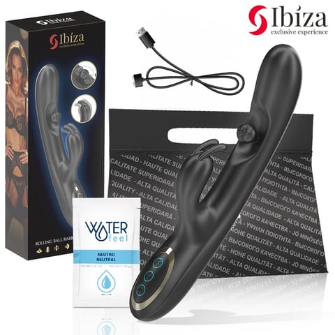 IBIZA - POWERFUL RABBIT VIBRATOR WITH MASSAGING ROLLING PEARL w sklepie Wasserman.eu